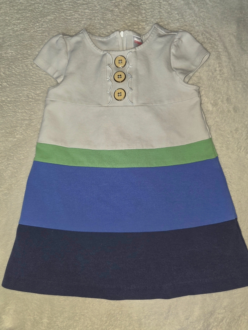 Gymboree Flower Showers 3 3T Blue Navy Green Ivory Pieced Colorblock Dress